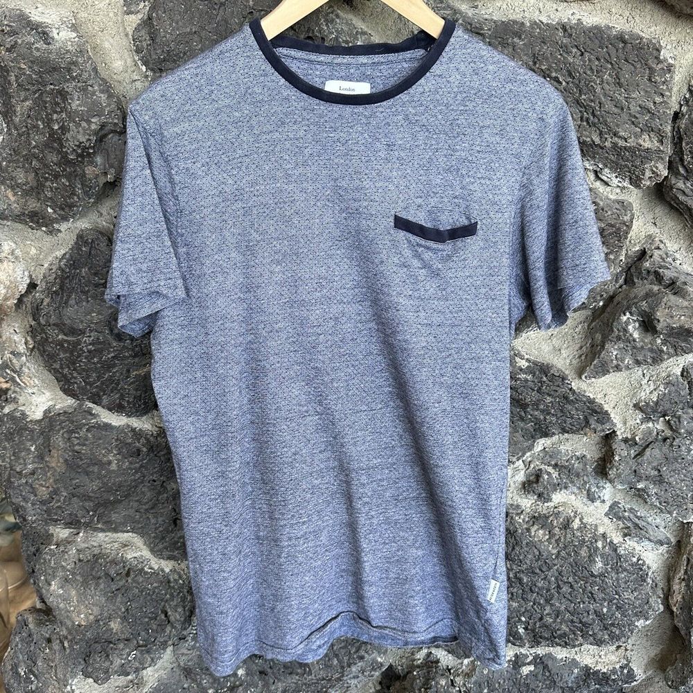 Peter Werth London Men's N.1 Navy Bowling Pocket‎ T-Shirt Size Small